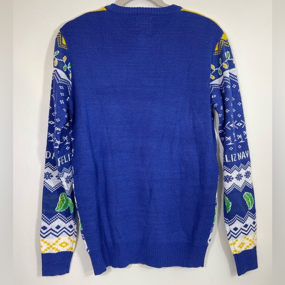 Corona Extra Feliz Navidad Blue Yellow Christmas Holiday Crewneck Sweater Size S - Picture 8 of 10